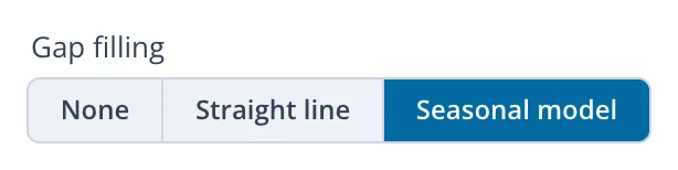 The Gap filling control in the app's panel